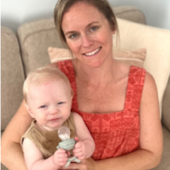 Mom with baby and Forage Feeder