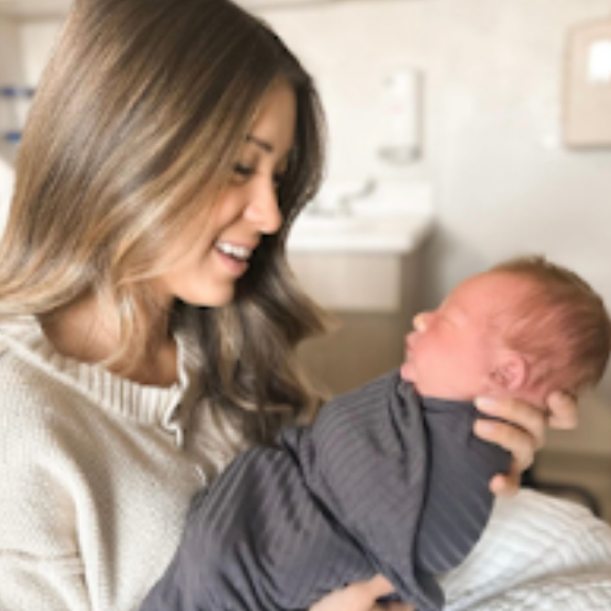 Mom holding her baby