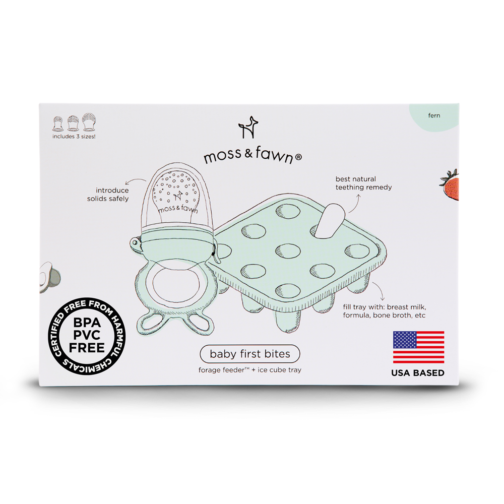 baby food feeder used for soothing teething pain naturally and ice cube tray for introducing solids safely