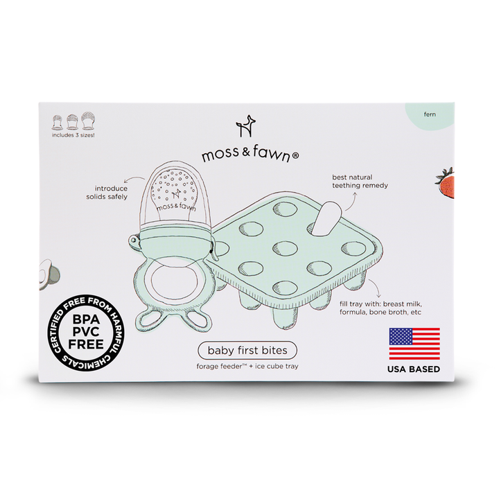 baby food feeder used for soothing teething pain naturally and ice cube tray for introducing solids safely