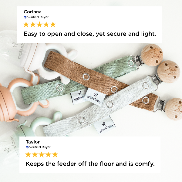 Three feeder keepers with reusable baby mesh teething feeder for fresh fruit snacks